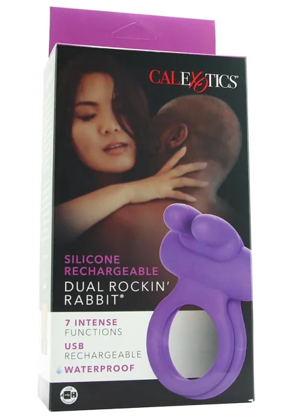 Silicone Rechargeable Dual Rockin' Rabbit Cock Ring — image 10 of 15