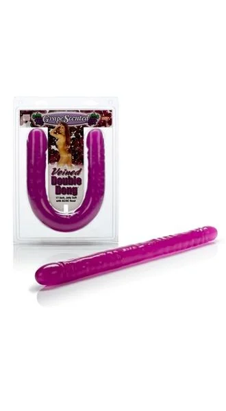 Veined Double Dong AC/DC Heads Grape Purple