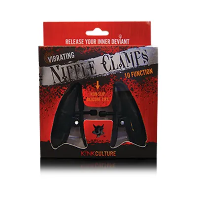 Vibrating Nipple Clamps 10 Function Black