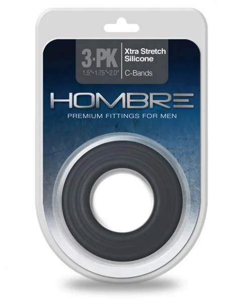 Hombre Xtra Stretch Silicone C-Bands 3 Pack Charcoal — image 10 of 12