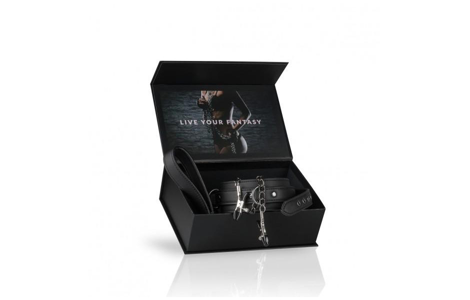 Vegan Collar, Lead & Nipple Clamps Restraint Set