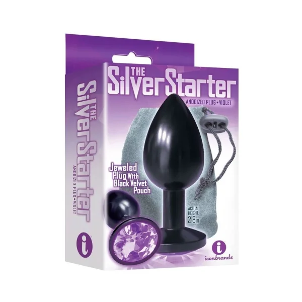 The 9's The Silver Starter Bejeweled Annodized Stainless Steel Plug — image 7 of 9