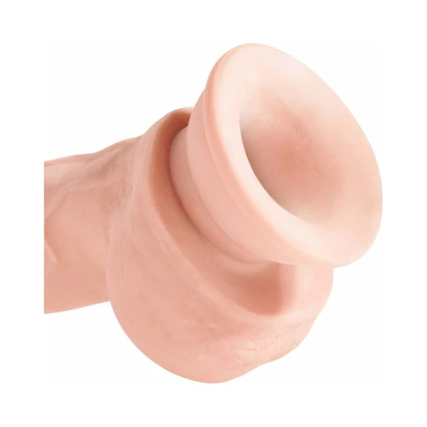 King Cock Triple Density 8 inches Cock, Balls Beige Dildo