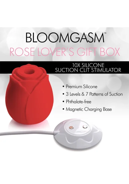 Bloomgasm The Rose Pressure Wave Stimulator Lover's Gift Box - Red