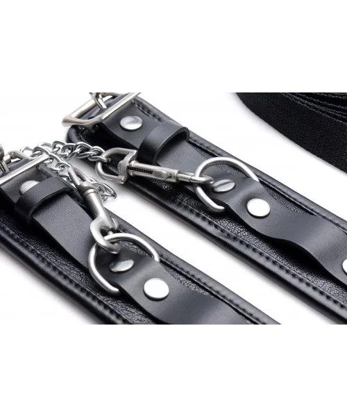 Mistress Isabella Leather Bed Restraint Kit Black