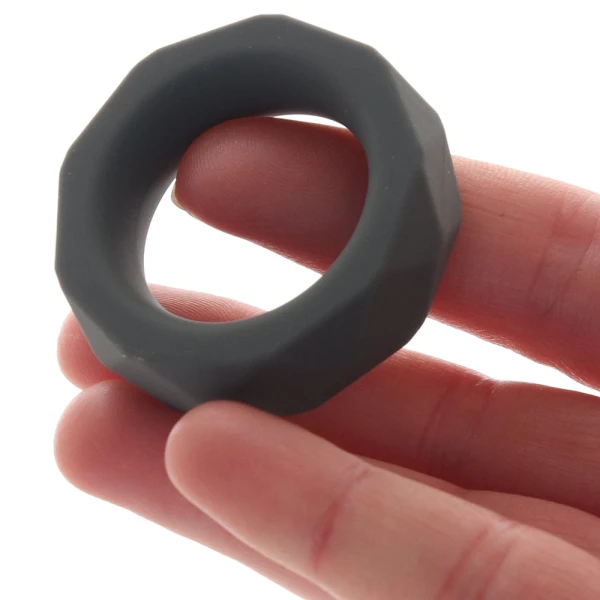 Alpha Liquid Silicone Prolong Prismatic Cock Ring By CalExotics - Gray