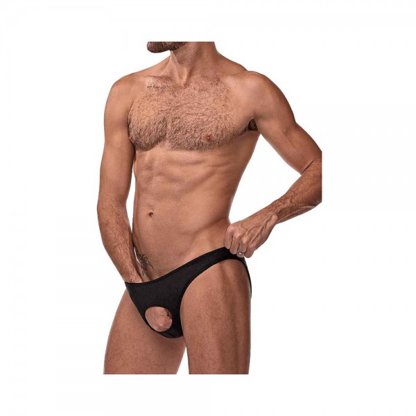 Male Power Nylon Lycra Pouchless Briefs Black OS
