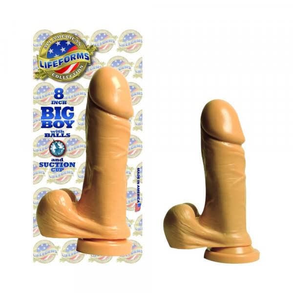 Lifeforms 8in Big Boy W/balls/suct (wht)