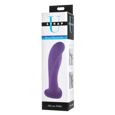 Royal Heart On Silicone Harness Dildo Purple