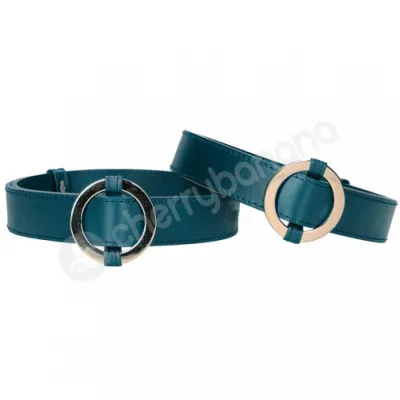 Ouch Halo Green Thigh Cuffs With Gold Metal Connectors