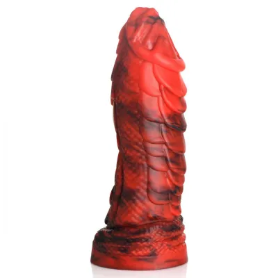Fire Dragon Red Scaly Silicone Dildo Red