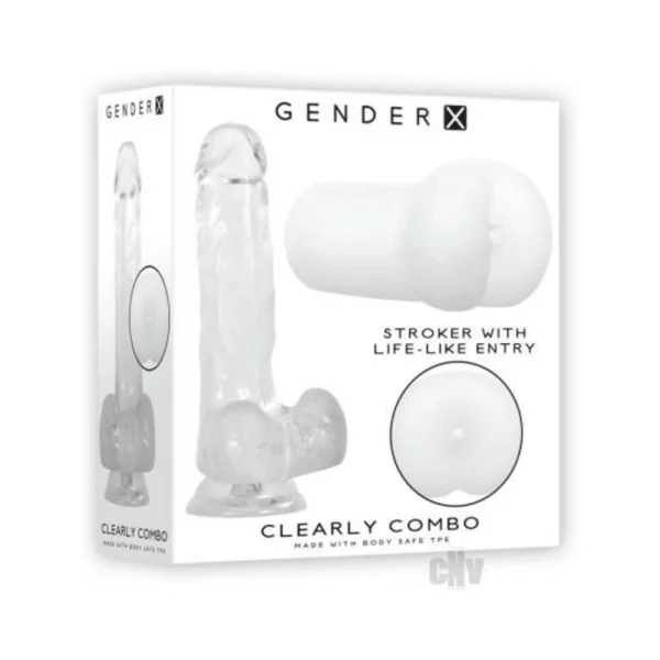 Gender X Clearly Combo Dildo And Stroker Clear — image 4 of 4