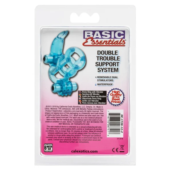 Basic Essential Double Trouble Vibrating Support System - Blue — image 12 of 15
