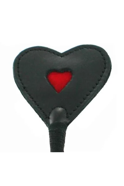 Heart Tip Crop Black with Red Detail