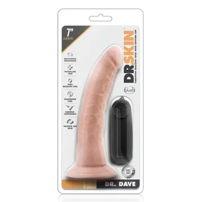 Blush Dr Skin Dr Dave Vanilla 7 Inch Vibrating Cock with Suction Cup