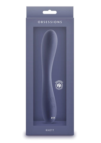 Obsessions Rhett Rechargeable Waterproof Silicone Warming G-Spot Vibrator - Blue