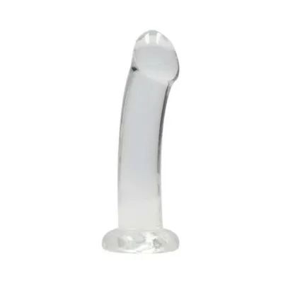 Realrock Crystal Clear Non realistic Dildo With Suction Cup 6 7 In Translucent