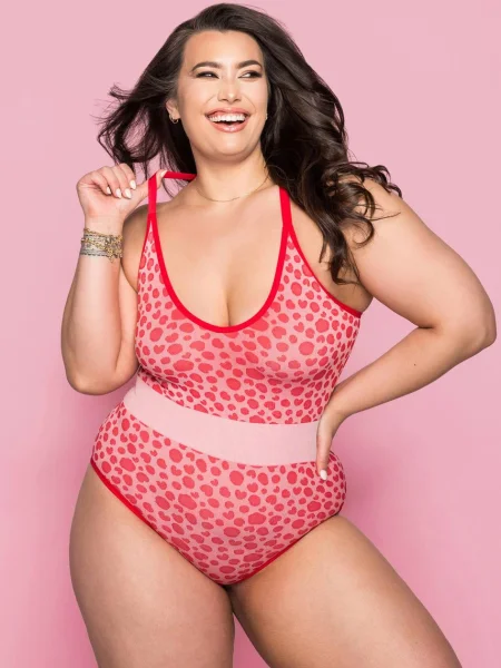 Lovehoney Mindful Pink Leopard Print Seamless Teddy