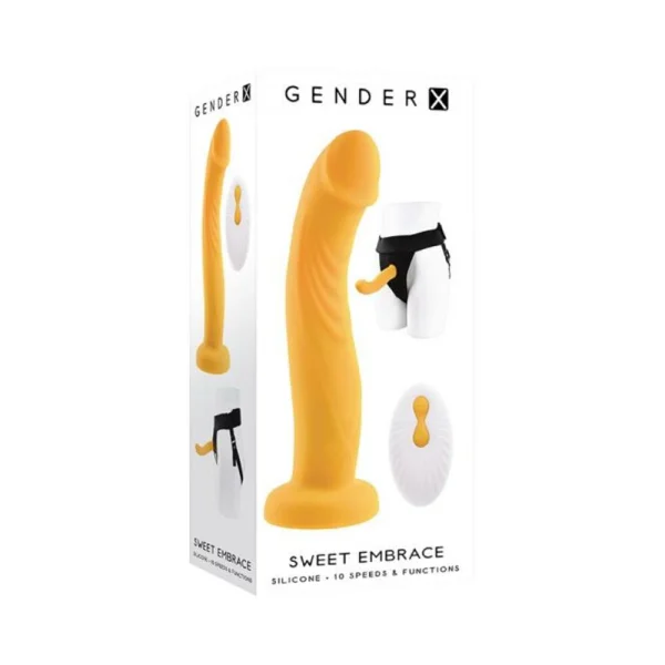 Gender X Sweet Embrace Vibrator And Strap-on Harness Yellow — image 4 of 4