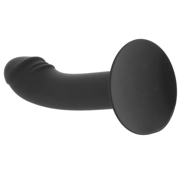 Silicone Curved Anal Stud Suction Cup Dildo By CalExotics - Black