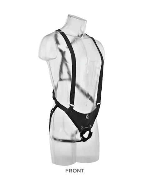 King Cock 11 Inch Two Cocks One Hole Strap-on Suspender System - Flesh - 11 Inch