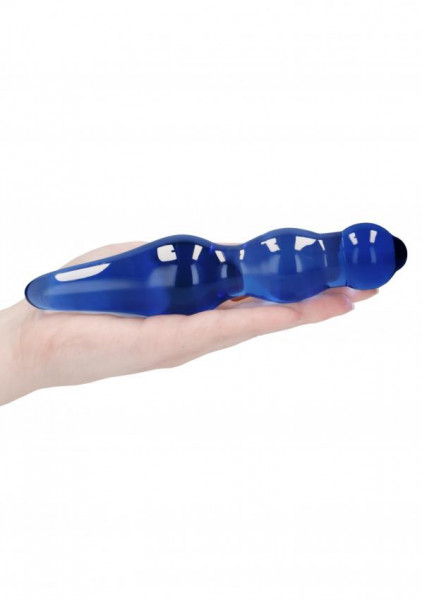 Lollypop Double-Ended Blue Glass Dildo by Chrystalino