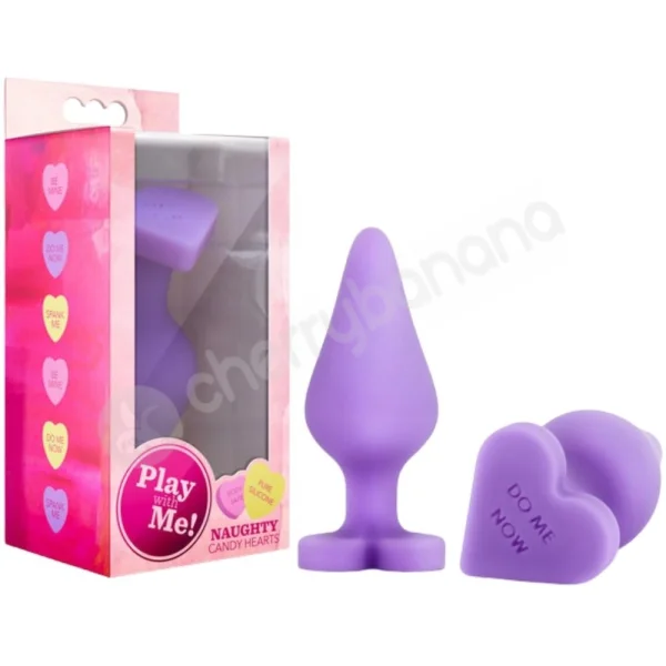 Play With Me Naughty Candy Heart "Do Me Now" 3.25" Butt Plug