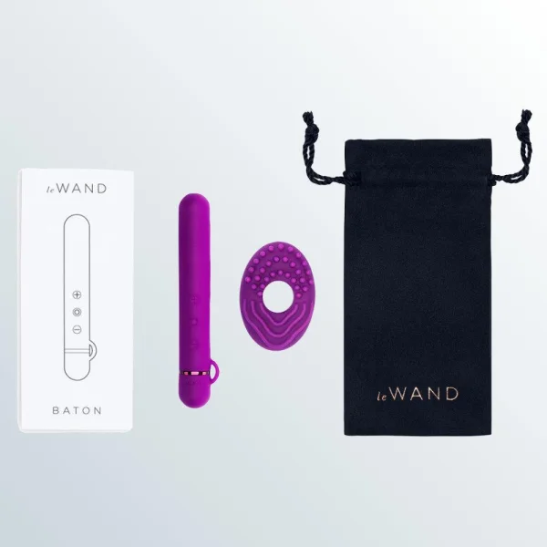 Le Wand Chrome Baton Bullet Vibrator - Dark Cherry