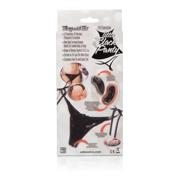 Remote Control 10 Function Little Black Panty - Thong