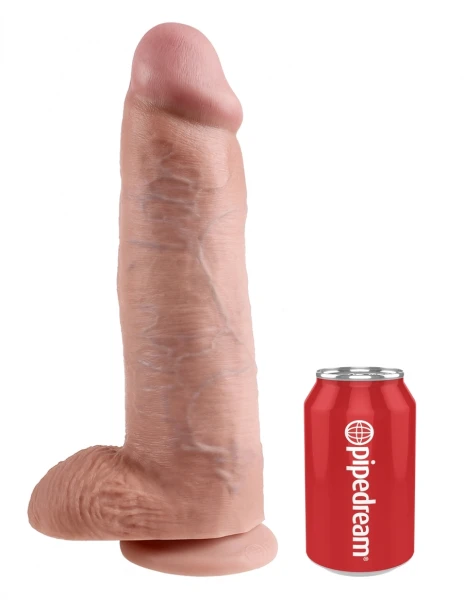 King Cock 12" Suction Cup Cock With Balls - Vanilla