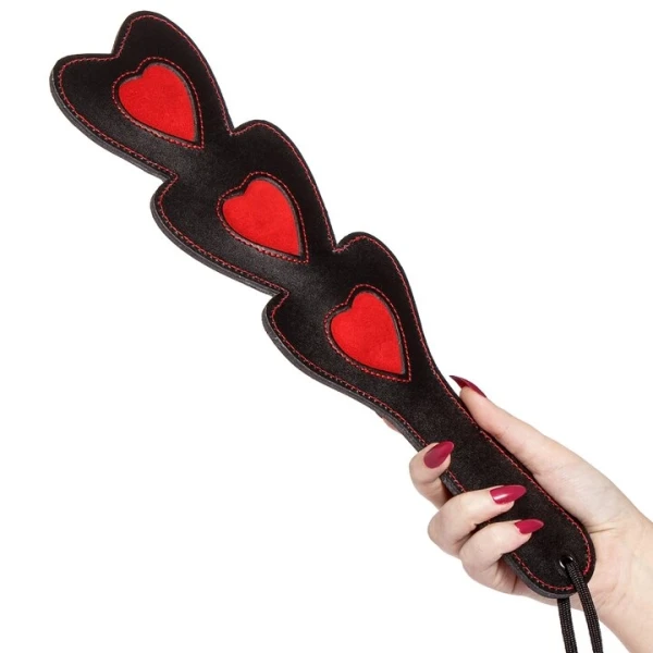 Bondara Luxe Love Struck Leather Suede Heart Paddle – 14.5 Inch — image 4 of 4