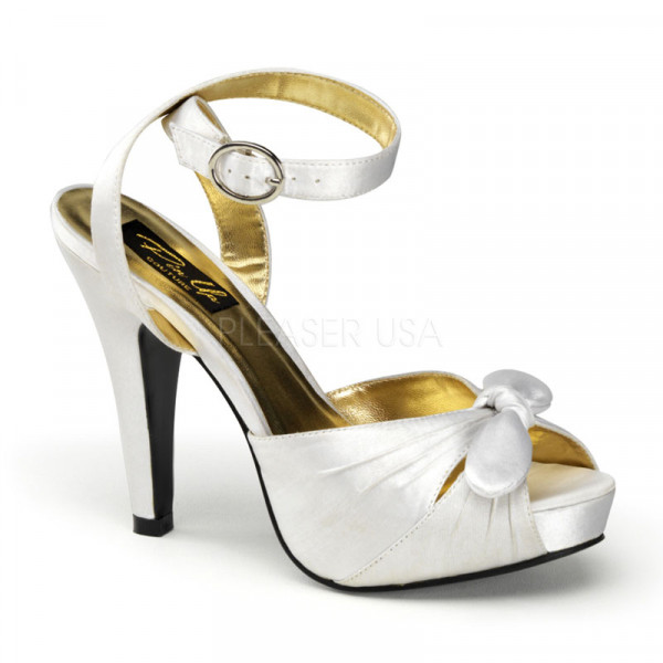 BETTIE-04 - 4 1/2" Heel, 1" Hidden P/F Peep Toe Ankle Wrap Sandal W/ Bow — image 5 of 12