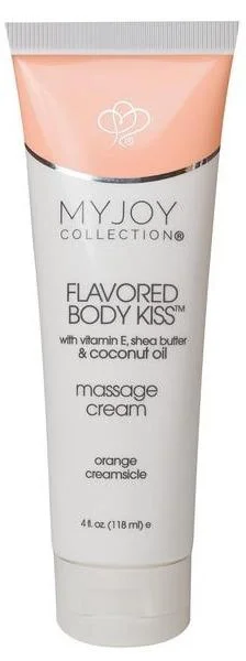 Flavored Body Kiss Water Based Massage Cream Orange Cream 4 Ounce