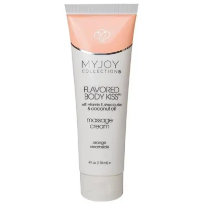 Flavored Body Kiss Water Based Massage Cream Orange Cream 4 Ounce