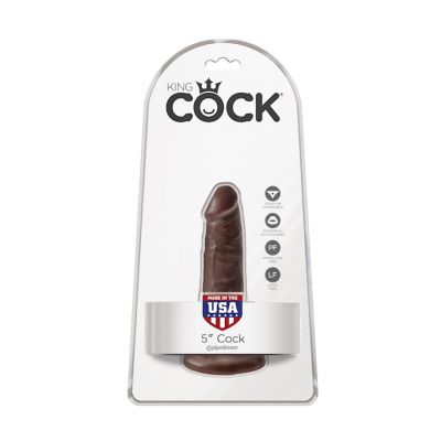 King Cock 5 Inch Suction Cup Dildo Brown