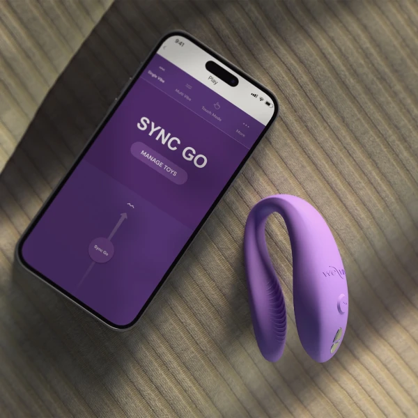 We-Vibe Sync Go App Enabled Waterproof Rechargeable Couples Vibrator - Purple