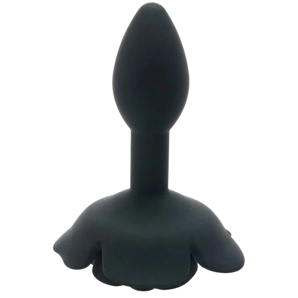 Forbidden Small Rose Silicone Butt Plug By CalExotics - Black