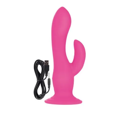 Rechargeable Love Rider Wireless Pleaser Silicone Dual Vibe Waterproof Pink 4 25 Inch