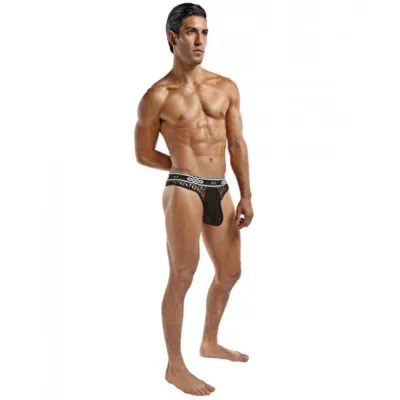 Male Power Peep Show Lo Rise Thong Black L XL