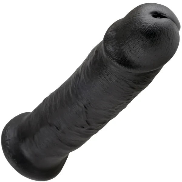 10" Veined & Girthy Black Suction Cup Dildo