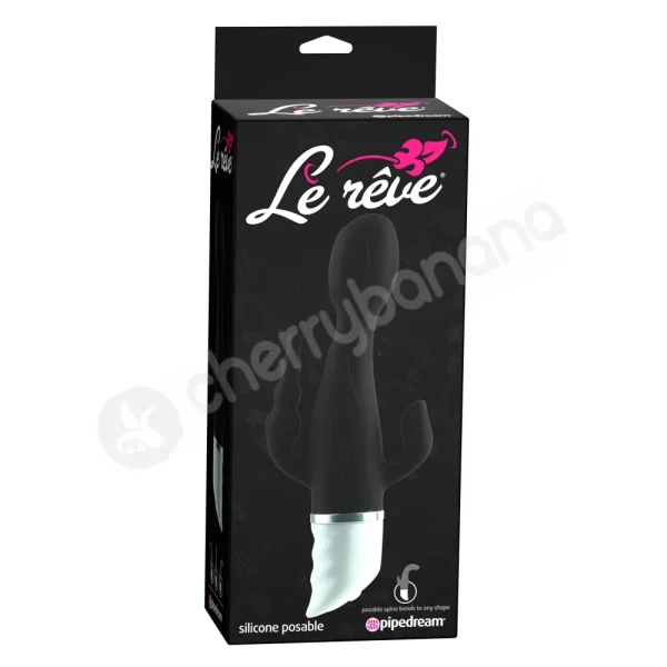 Le Reve Silicone Posable Black Vibrator