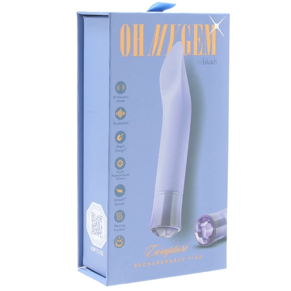 Oh My Gem Enrapture Rechargeable Waterproof Silicone Warming Clitoral Vibrator By Blush - Tanzanite
