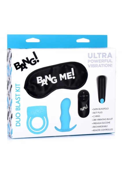 Duo Blast Remote Control Cock Ring And Butt Plug Vibe Kit