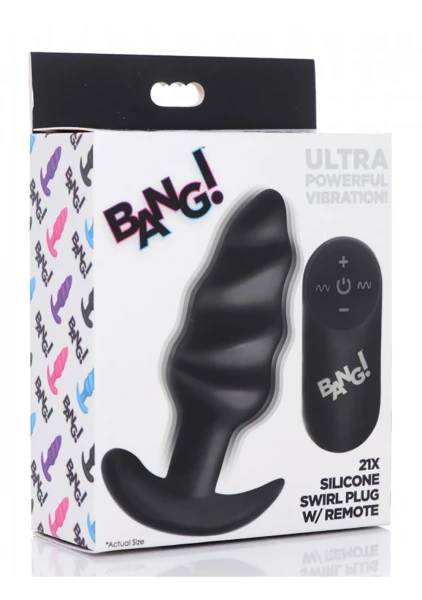 Remote Control 21X Vibrating Silicone Swirl Butt Plug