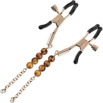 Sincerely Amber Beaded Nipple Clamps By Sportsheets