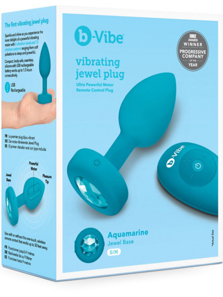 B-Vibe Vibrating Jewels Remote Control Plug S/M - various colours