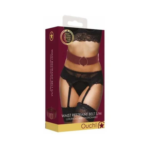 Ouch Halo Waist Belt S/m Burgundy