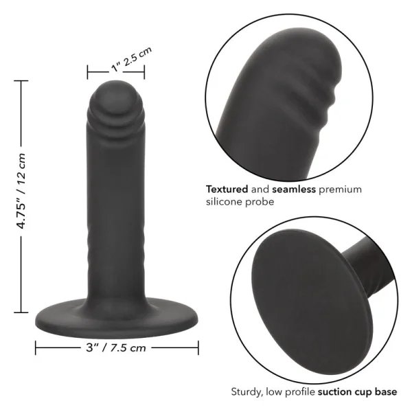Boundless 4.75" Ridged Silicone Suction Cup Dildo By CalExotics - Black