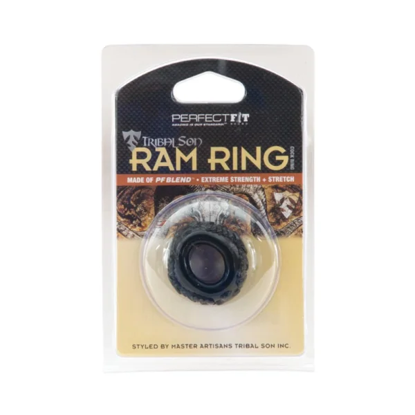 Tribal Son Ram Ring  - Black