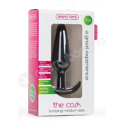 Shots Toys The Cork Black Medium Butt Plug